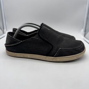 Olukai‎ Nohea Lole Men's Black Canvas Slip On Shoes Size 11